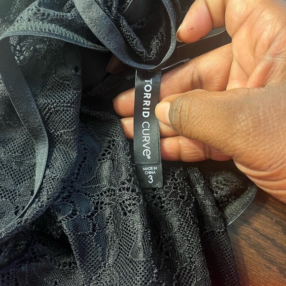 Torrid Curve 3 Black Lace Thong Bodysuit with Neck Harness Lingerie Sz 3x NWT - Picture 8 of 9
